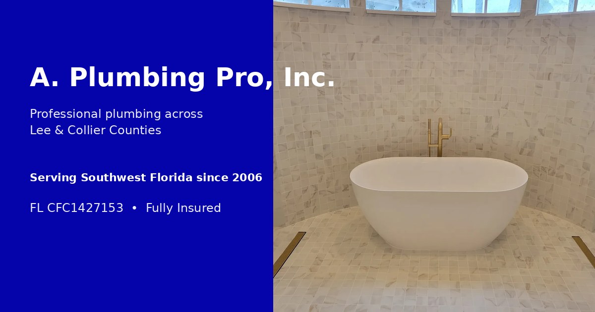 A. Plumbing Pro, Inc. cover