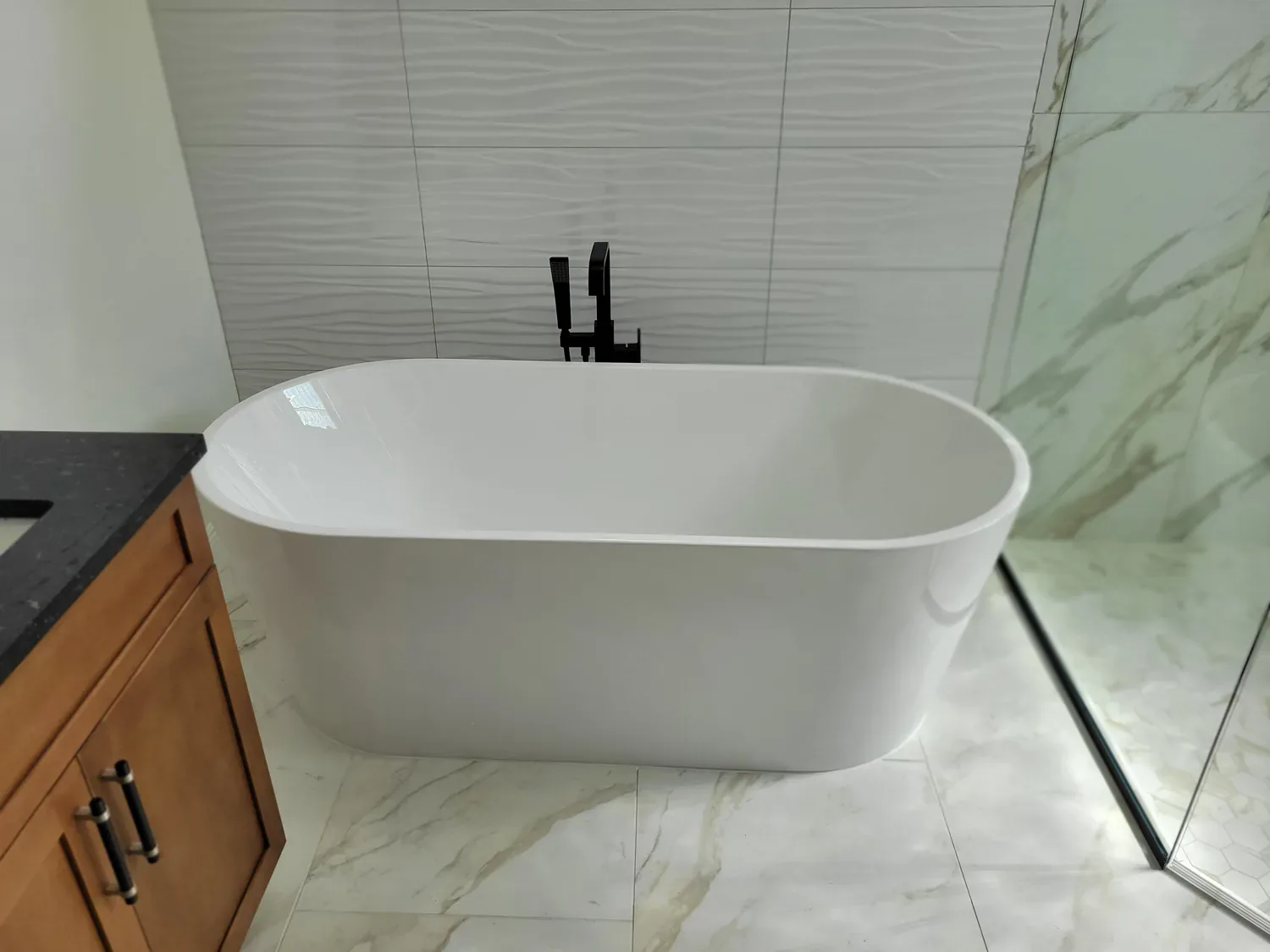 A. Plumbing Pro completed freestanding tub project
