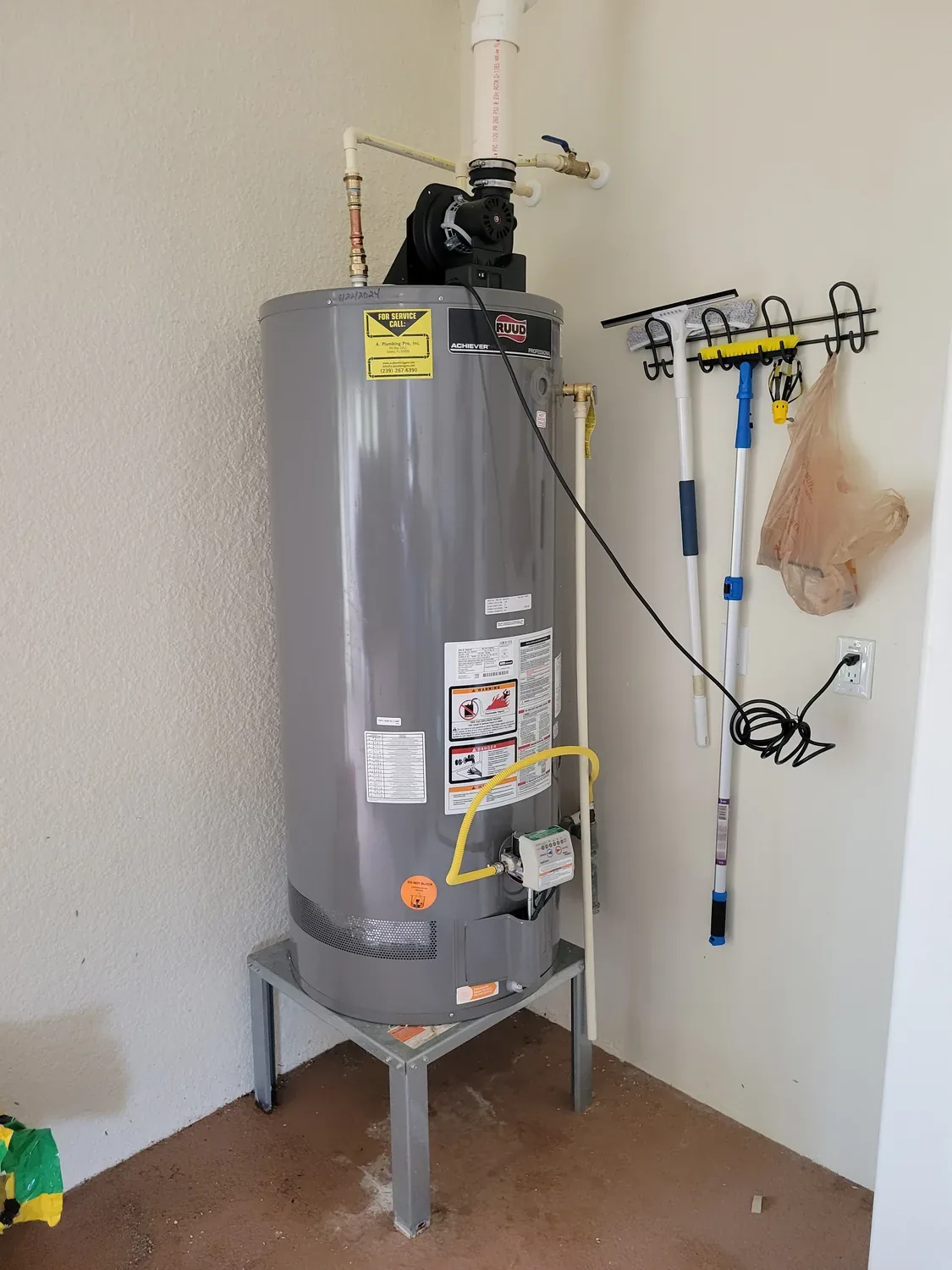 Ruud tank water heater installation