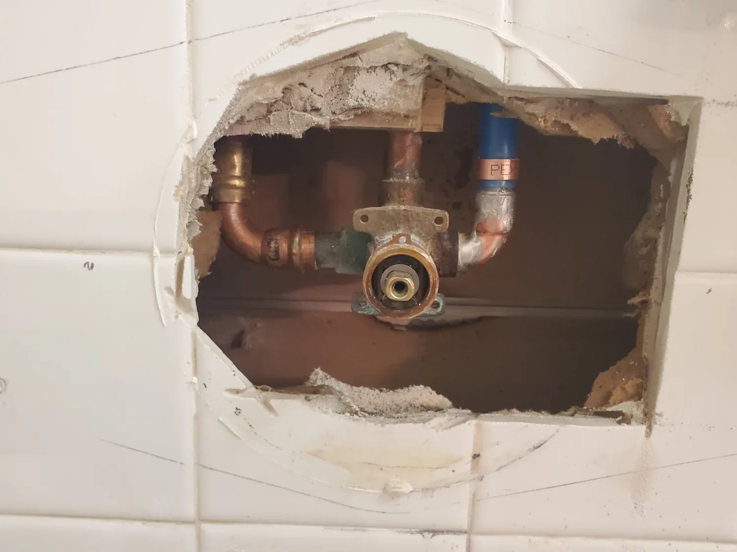 Shower valve rough plumbing by A. Plumbing Pro